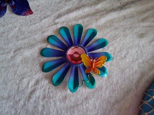 Wand-Deko/Blume/Metall/neu/bla