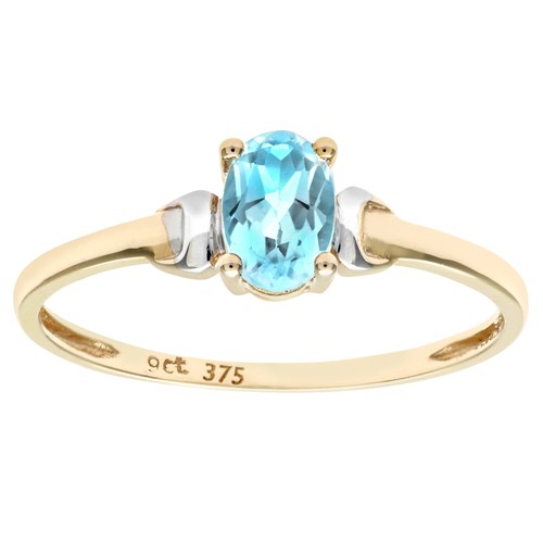 Ring gelbgold blautopas - 9,