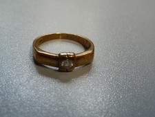 Goldring, Ring, Ehering, 8 Karat, 333-er Gold, mit Stein, 2,14 g, Ringgröße 48