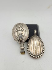 2x antike Silber Babyrassel