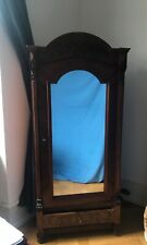 alter, dunkelbrauner Schlafzimmerschrank mit Spiegel gebraucht