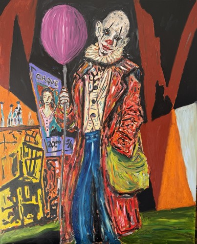 Original ölgemälde clown - original,
