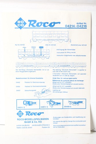 Roco anleitung für 04214 - roco,