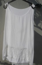 *NEU* Highlight * Seidentop mit Spitze*  Tunika * weiß  * Gr. 38