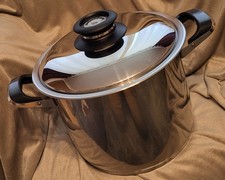 AMC Topf 8 Liter 24 cm. Edelstahl mit Visiotherm Deckel Secuquick geeignet