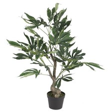 Kunstpflanze Dekopflanze Zierpflanze Hanf im Topf 60cm Hanfgewächs