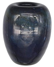 Walter Dexel Handgefertigte dunkelblaue Glaskunstvase mit Blasendesign Ikora-Kri