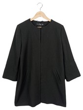 HALLHUBER Damen Leichter Mantel Gr. 42/XL Schwarz Klassisch Elegant Business