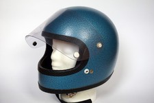 DDR Pneumant Integralhelm Vollvisierhelm Helm Sturzhelm blau metallic Simson MZ