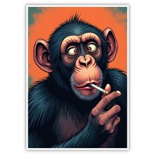 Affe Bild Humor A4 Kunstdruck