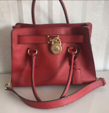 Michael Kors original Hamilton Satchel Red Rot Gold Saffiano Medium