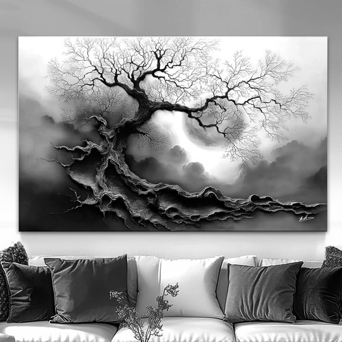 Leinwand bild landschaft baum - leinwand,