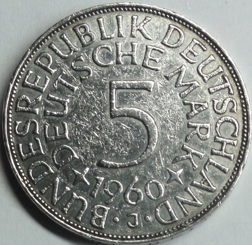 1960 j silber - 5,-,
