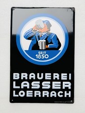 Emailschild Brauerei Lasser Lörrach - 60x40cm - Original um 1960
