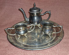 Silber Versilbert Kaffeekanne Kaffeeservice Tablett Kaffeetablett Set Kanne
