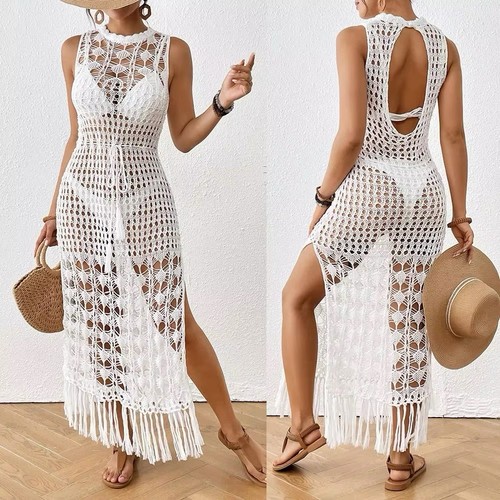 Damen häkel netz strandkleid - damen, häkel-netz