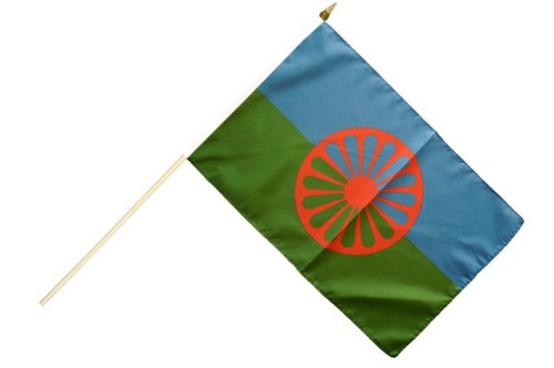 Sinti und roma - und, stockflagge