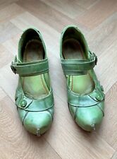 Tiggers Riemchen Halbschuhe Gr.38 grün echt Leder kleiner Absatz