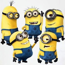 5 Minions Wandtattoo Aufkleber