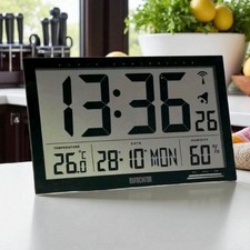 Eurochron EFWU Jumbo 100 Funk Wanduhr 370 mm x 230 mm x 30 mm Schwarz