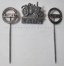 Lanz Bulldog Traktor 2 alte Anstecknadeln + 1 Brosche Landmaschinen-Reklame
