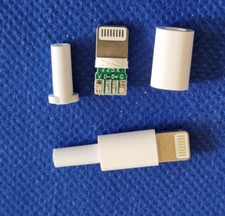 2x USB iPhone-Stecker mit Chip-Board-Anschluss zum Löten weiß