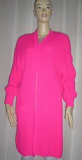 Longjacke Cardigan Strickjacke Jacke neon pink gelb lang Strickmantel S M L XL