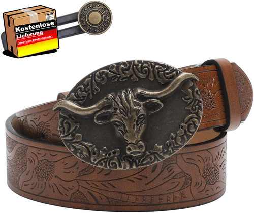 Leder western gürtel damen - leder,