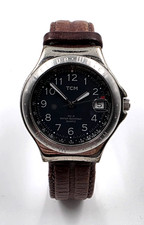 TCM 69251 Tchibo Leder Armbanduhr Analog Quarzuhr Tachymeter-Skala Sammler ✅