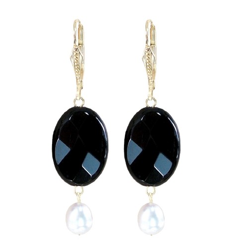 Onyx ohrringe facettiert 40mm - facettiert,