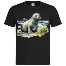 T-Shirt Robbe Fischfang Seefahrt Mittelmeer Ozean Urlaub Landschaft Natu 404501s