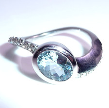 Ring 585 weißgold aquamarin - weißgold,