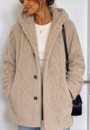 Damen teddyjacke beige - teddyjacke,