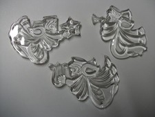 3 Glas-Figuren  "Fliegende Engel" - Vorderseite mit Kontur - Rückseite flach