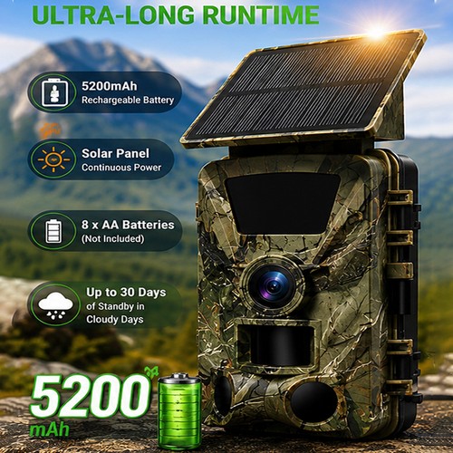 60mp solar wildkamera mit - 60mp,