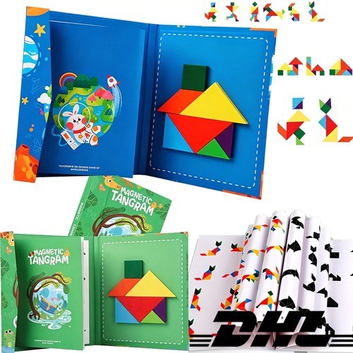 Magnetisch tangram holzpuzzle - magnetisch,
