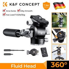 K&F Concept Kameras Fluidkopf mit Schnellwechselplatte und Handgriff Schwenkkopf