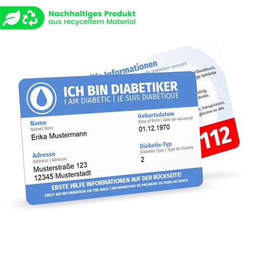 Diabetiker karte ich habe - diabetiker, „ich