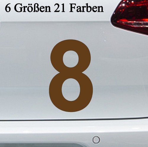 Zahlenaufkleber acht 6 - 8, -6