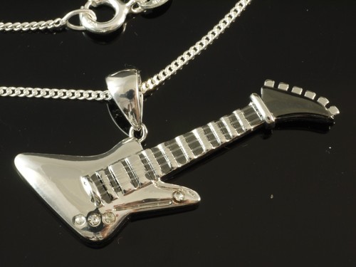 Silberkette mit gitarren - silberkette,
