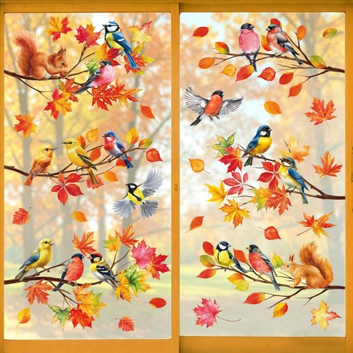 Herbst fensterbilder pvc - herbst,