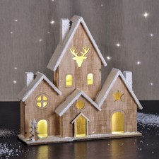 Led holzhaus beleuchtet - holzhaus,