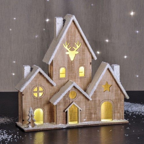 Led holzhaus beleuchtet - holzhaus,
