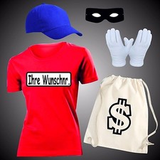 Panzerknacker Damen T-Shirt Lady Shirt für Karneval Fan Gruppen Kostüm+ Rucksack