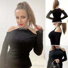 Hot Shirt schulterfrei Strass