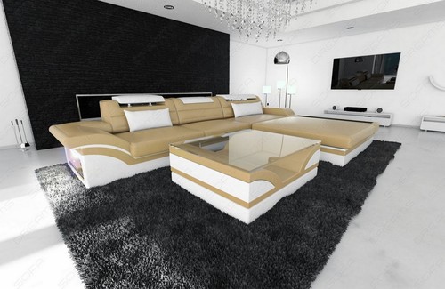 Leder sofa eck couch modern - leder,