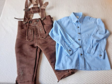 Tracht für Jungen Lederhose Gr. 98/104  + Hemd Gr. 110/116