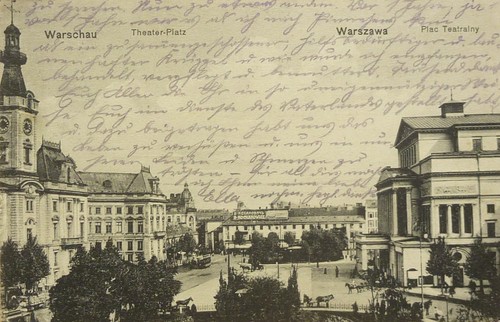 Warschau theaterplatz 1915 - ak,