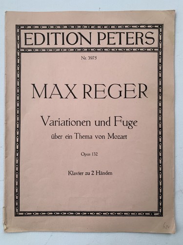 Noten reger variationen - noten, .