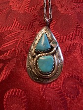 Wunderschöner Anhänger mit Kette. Zuni Indianerschmuck Sterling Silber